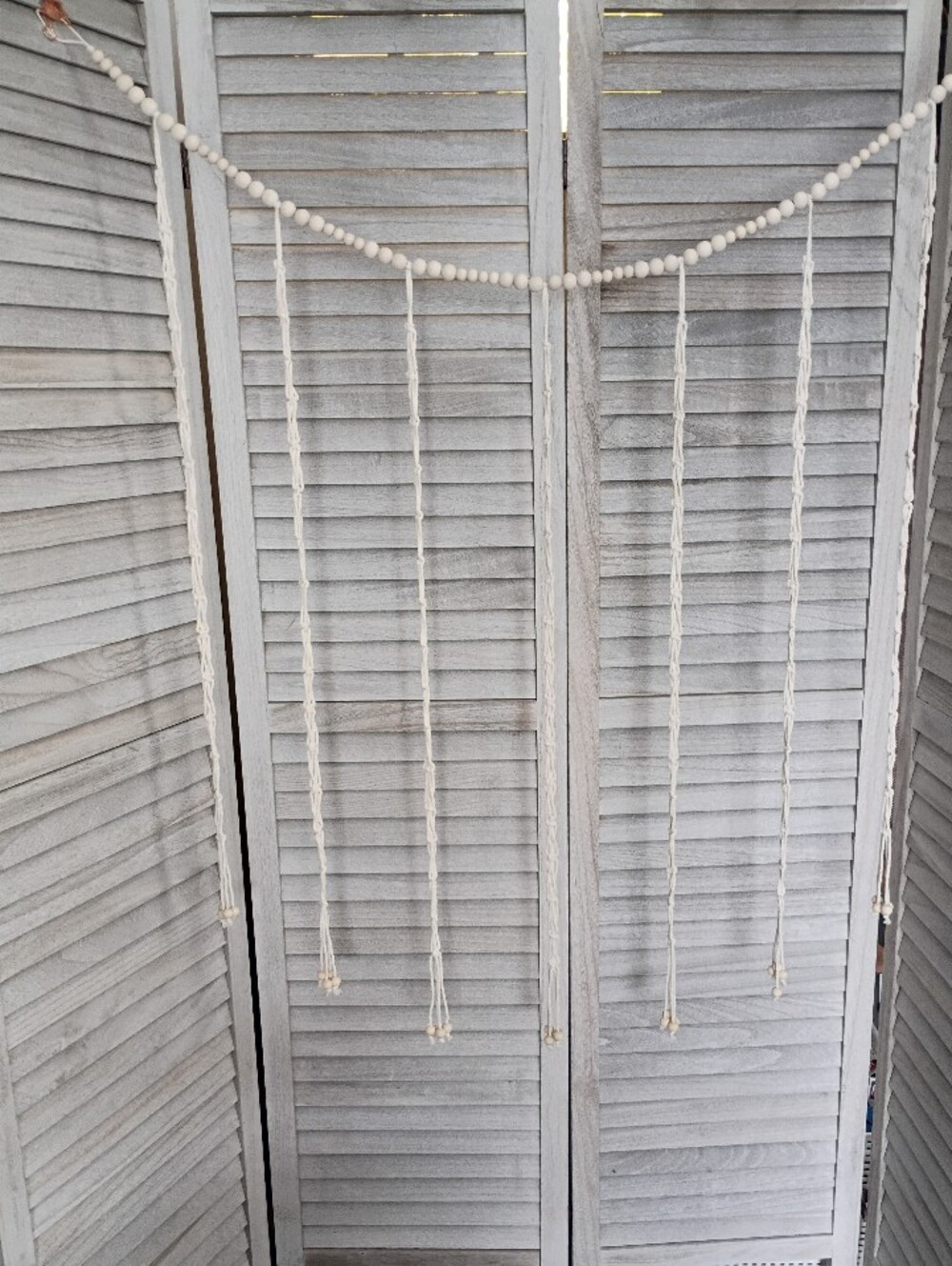 Neutral Beaded Wall Hanging 38" x 33"